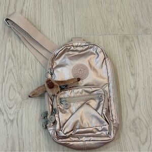 Kipling Metallic Rose Gold Crossbody Bag